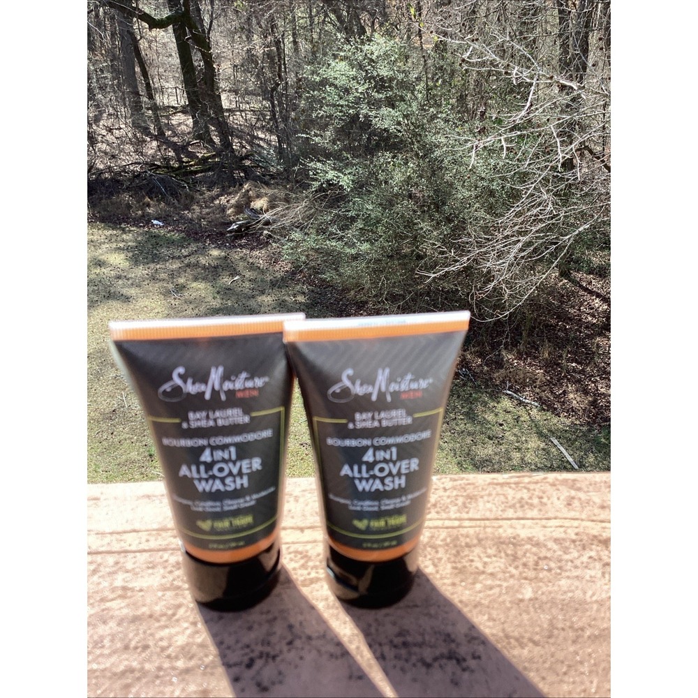 2X Shea Moisture Men Bay Laurel Shea 4in1 All Over Wash 2oz Bourbon Commodore
